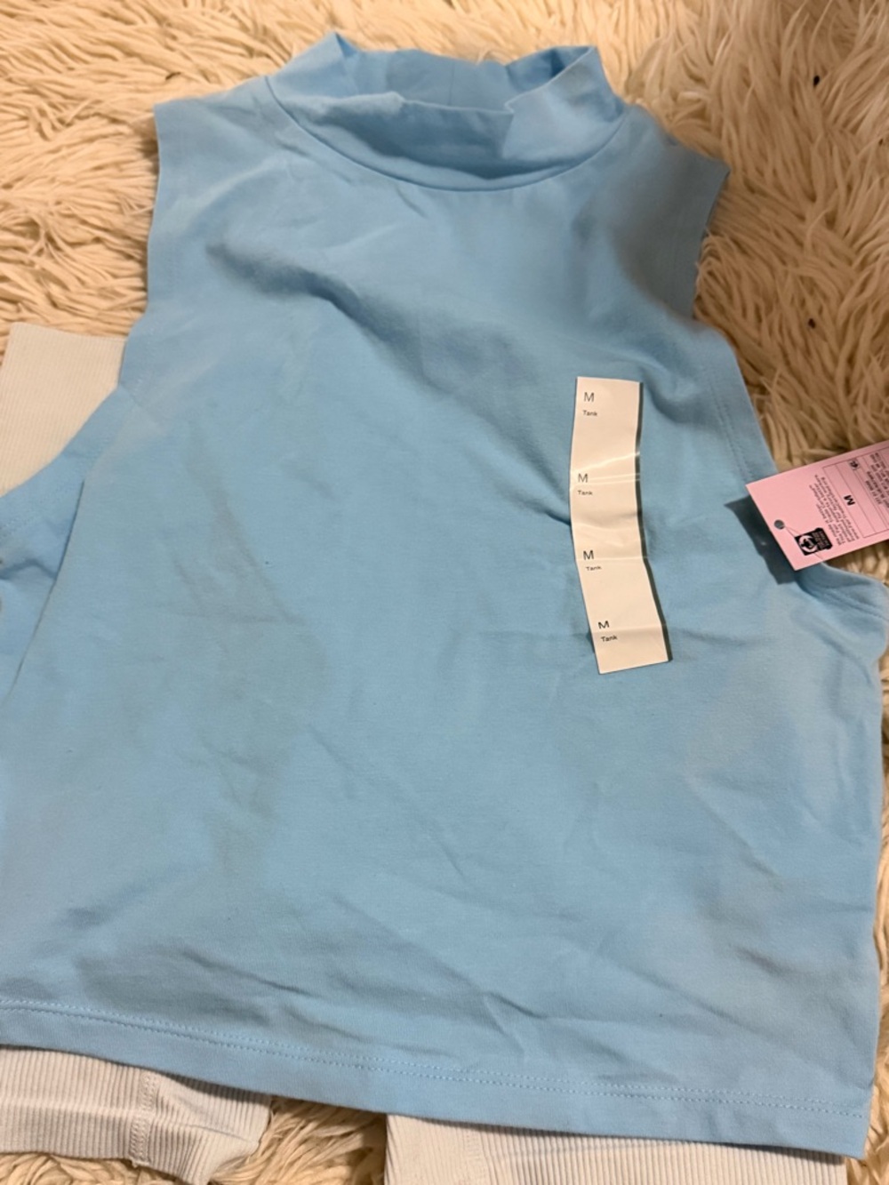 wild fable Light Blue Ribbed Tank and Bike Shorts Set - Picture 5 of 5